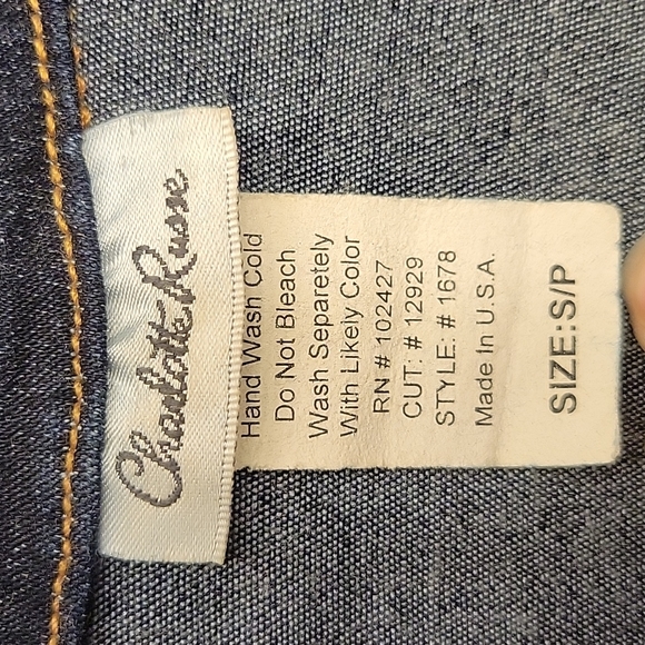 Charlotte Russe Dark Denim Button-down Jacket, S - Picture 16 of 16